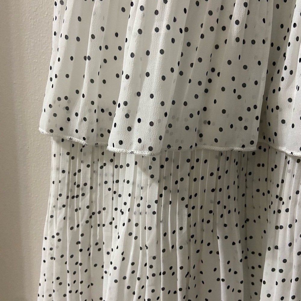 WD.NY Black and White Dotted Midi Skirt